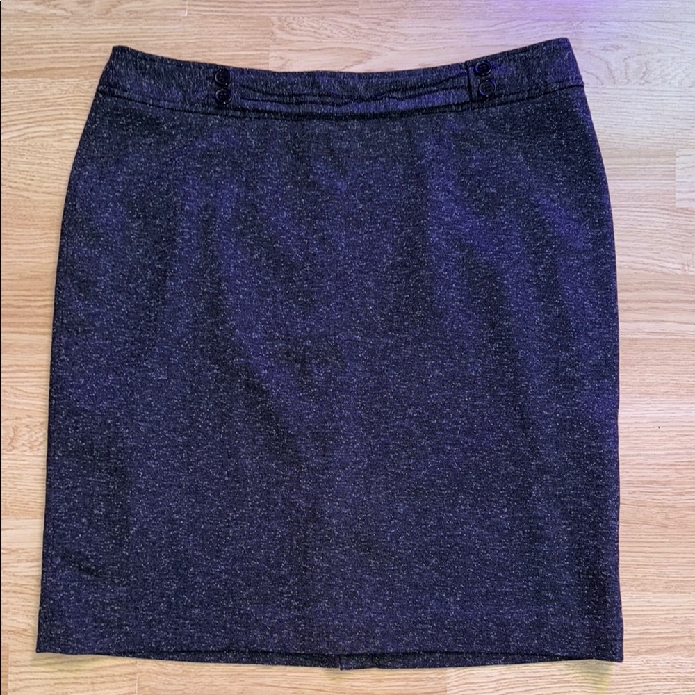 Worthington Size 16 Black Heathered Pencil Skirt Career Work Stretch